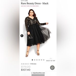City Chic Black Lace/Tulle Dress Like Torrid 2X